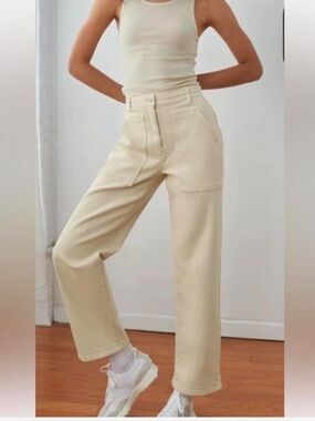 Aritzia Wilfred Free Modern Women's Utility Pants in Birch Size 10